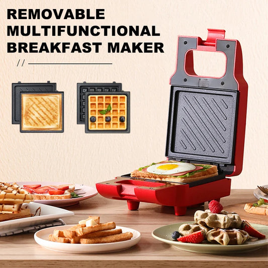 YIDPU Sandwich New 2025 breakfast machine divine tool household bread machine light food machine waffle multifunctional toaster.
