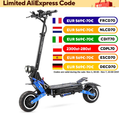 HALO KNIGHT T108Pro 6000W Adult Electric Scooter Dual Motor 95KM/H Fast E-scooter Foldable E Scooter 60V 38.4Ah Top Motorcycle.