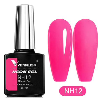 Venalisa New 7.5ml Neon Gel Nail Art Manicure Soak Off Camouflage Natural Nude Color Silicone Nail Gel Polish Lacquer Varnishes.