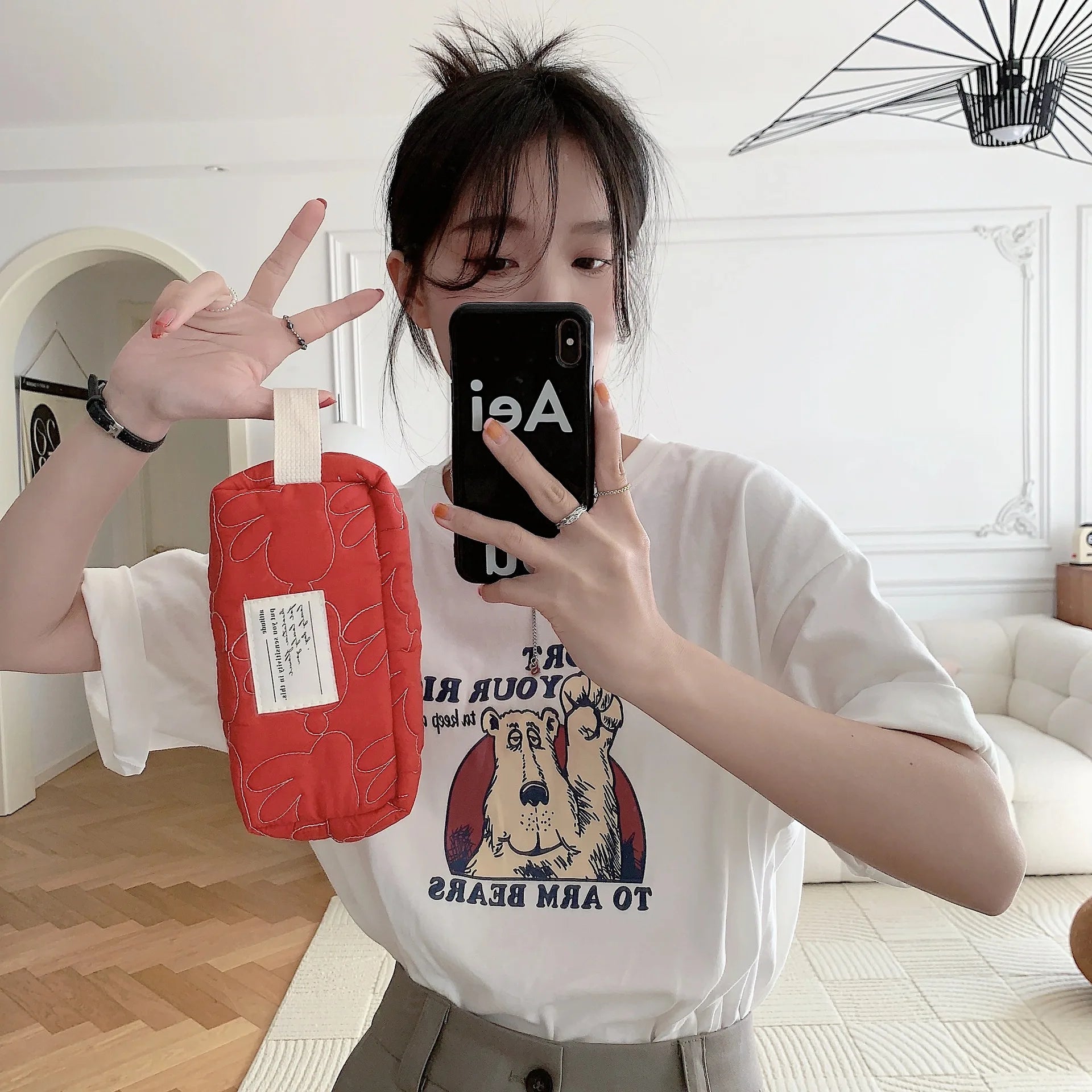 2025 Cute Rabbit Travel Cosmetic Lipstick Purse Storage Bag Kawaii Women Makeup Handbags Organizer Wallet Pouch Pencil Case Bags.