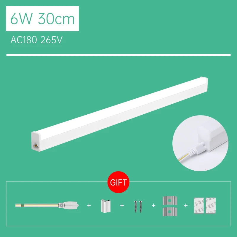 T5 Led Tube Light Bar 180-265V Kitchen Under Cabinet Lamp Connected Closet Lamp Indoor Lighting Fixture For Living Room Bedroom