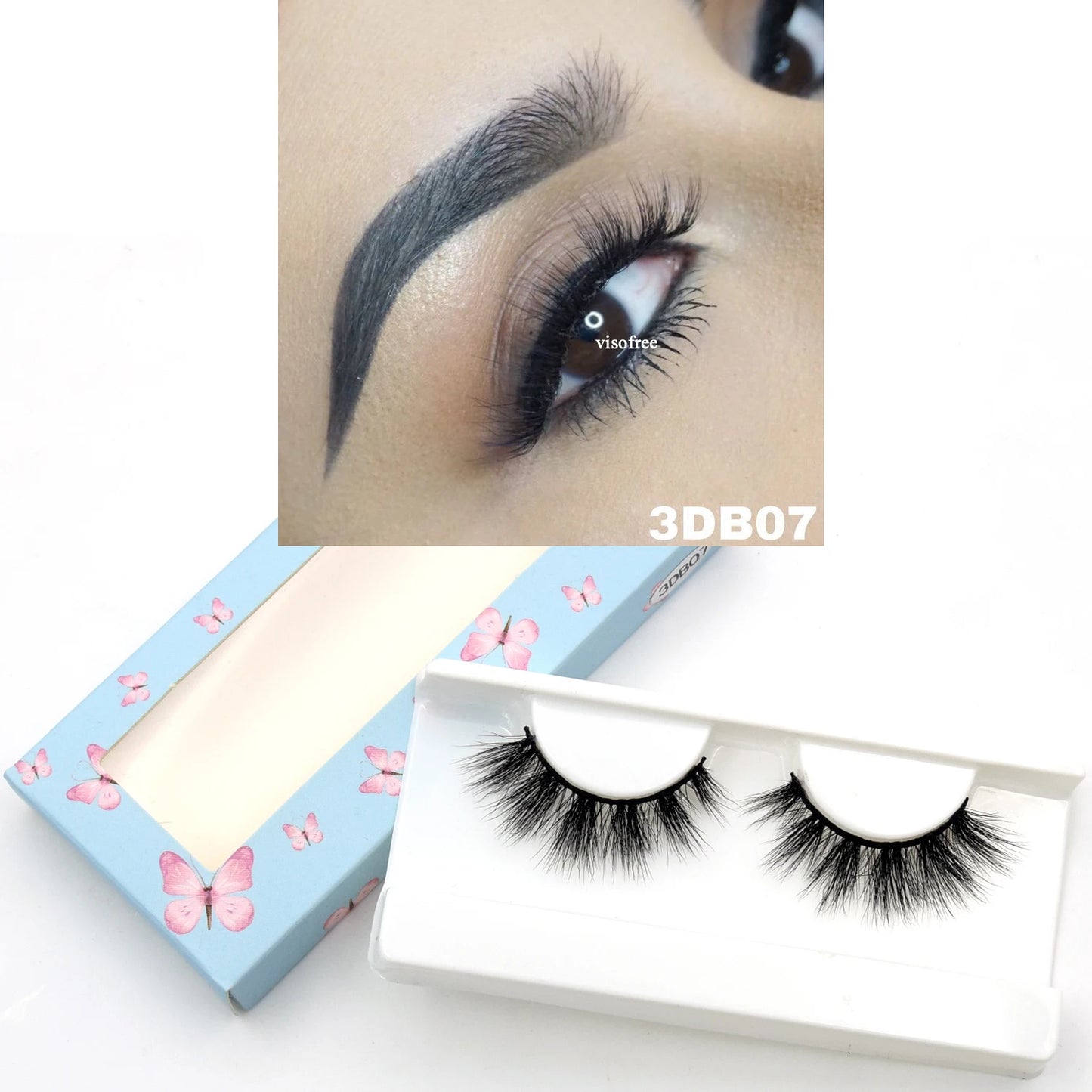 Visofree Eyelashes 3D Mink Eyelashes Long Lasting Mink Lashes Natural Dramatic Volume Eyelashes Extension False Eyelashes D08