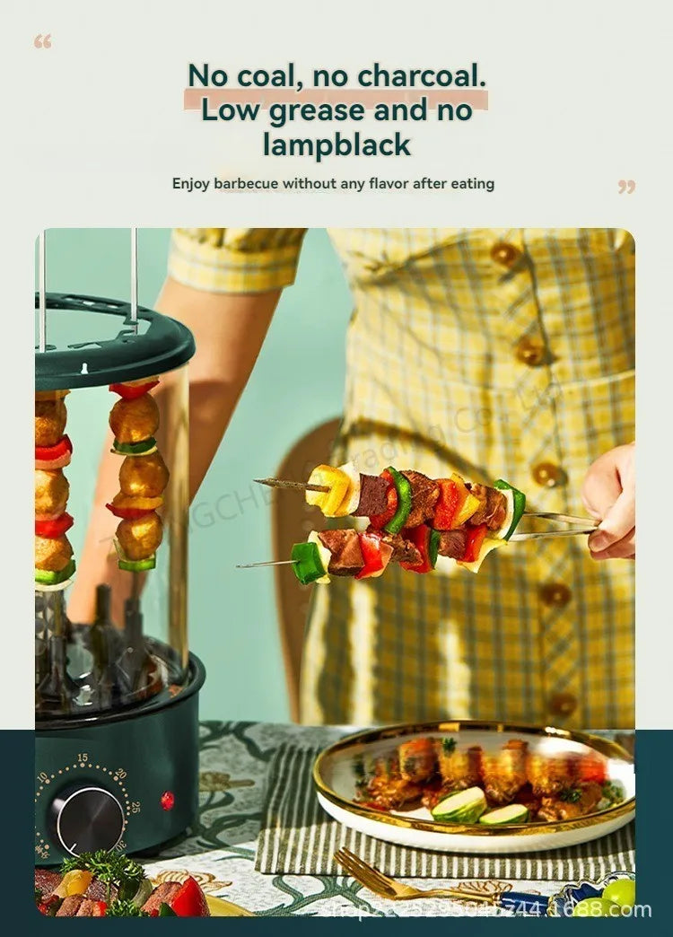 Non-smoking Automatic Rotating Household Electric Barbecue Oven Large Capacity Camping Multi-function
