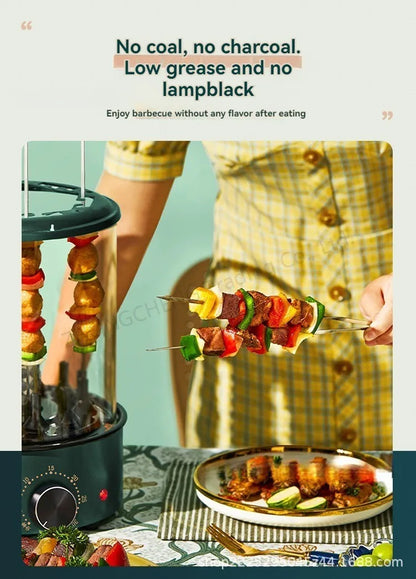 Non-smoking Automatic Rotating Household Electric Barbecue Oven Large Capacity Camping Multi-function