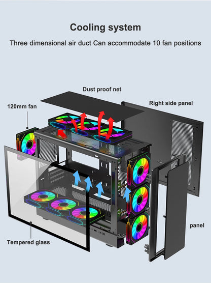 Power Train N1 MATX ITX Case Glass Side Transparent Host Shell Desktop Computer 360 Water-Cooled Mesh ventilation PC Casings.