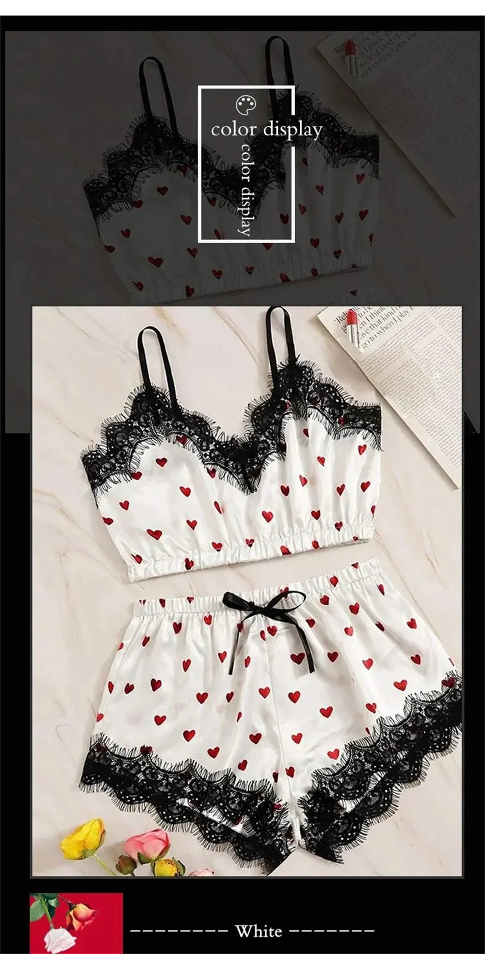 2PCS Pyjama Anzug Frauen Mode V-ausschnitt Stretch Satin Spitze Sexy Dessous Bowknot Pyjamas Schlaf Shorts Set Nachtwäsche Sling Set neue.