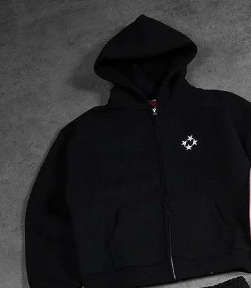 American Retro Letter Sweatshirt and Jogger Set Y2K Fashion Hoodie Casual Loose Winter Trendy Outfit for Men and Women Clothing.