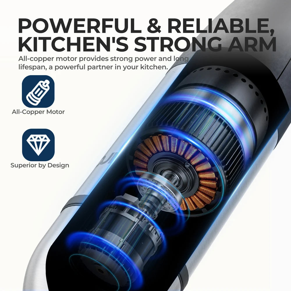 6-in-1 Electric Hand Held Stick Blender Multi-Purpose Immersion Hand Blender,Stainless Steel Blades,Home & Kitchen,MAX 1500W.