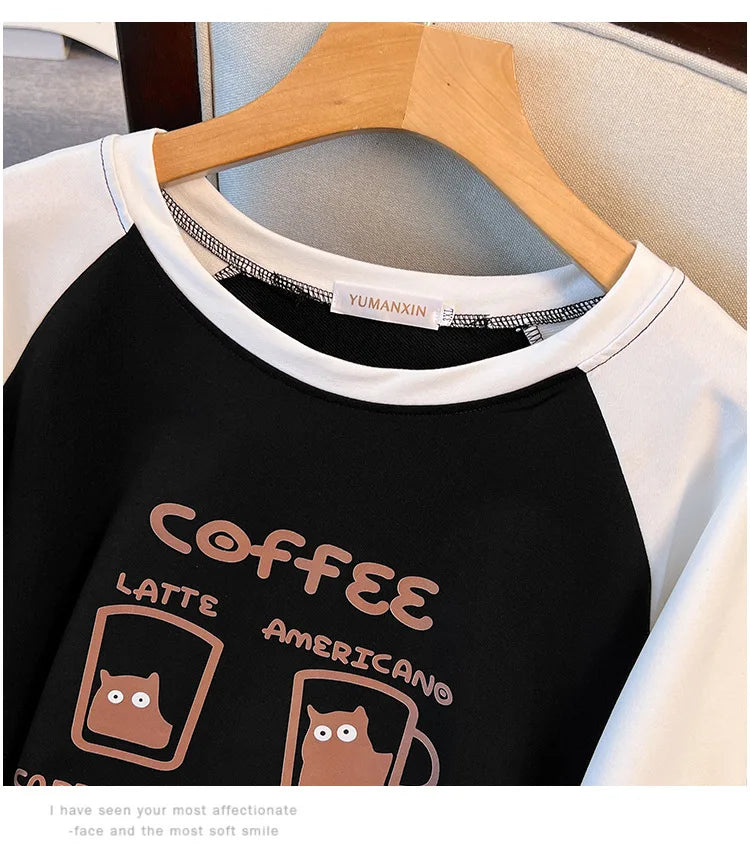 175kg plus size Damen büste Frühling Herbst lockeres Oberteil Rundhals bedrucktes Langarm-Sweatshirt 4xl 5xl 6xl 7xl 8xl 9xl