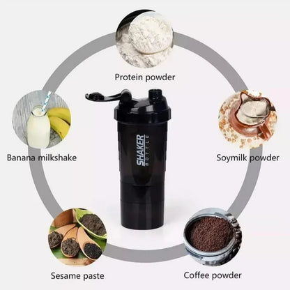 3 Layers Shaker Protein Bottle Powder Shake Cup Large Capacity Water Bottle Mixing Cup Body Building Exercise Mixing Bottle.