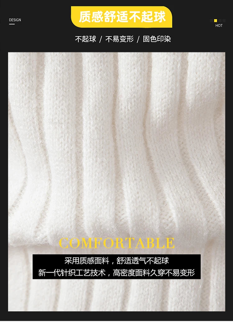 2023 Autumn  and Winter New Sweaters Warm Fit Knitted Sweaters Solid Color Casual Pullover Multiple Styles Sweater Men