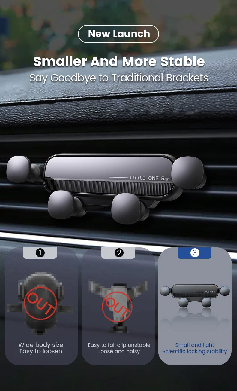 Gravity Car Phone Holder Air Vent Mount Cell Phone Holder in Car Mobile Support For iPhone 13 12 Xiaomi Universal GPS Stand.