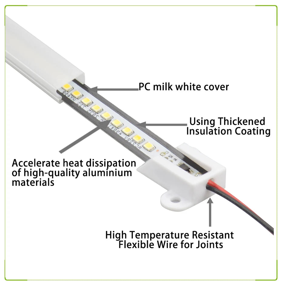 30cm/50cm/60cm LED Rigid Light Strip High Brightness LED Fluorescent Floodlight Tube Bar Industries Showcase Display Lamp 220V.