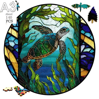 Deer in The Forest Wooden Puzzle Unique Shape Animal Puzzle Adult Relaxation Gift Exquisite Boxed Set with Decorative Artworks