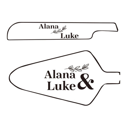 Personalised Wedding Cake Knife Shovel Custom Bride Gift Gold/Silver Cutting Server Set Engraved Birthday Party Cake Dinner Deco.