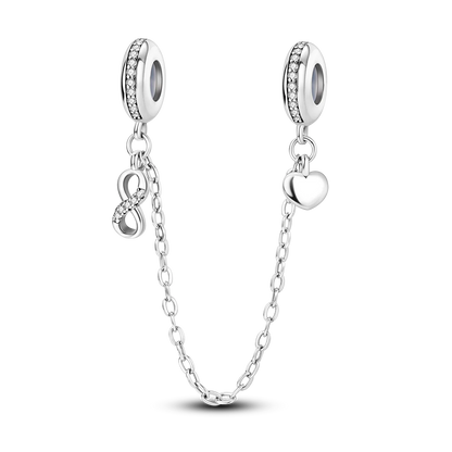 Silver Clasp 925 Sterling Silver CZ pave Clip Charms Daisy Beads Stopper Safety Chain fit Original Bangle Bracelet Jewelry Clip