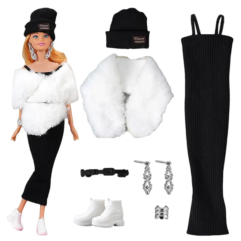 1 Set Fashion Clothes For Doll Clothes Coat Jacket Pants Dress Shirt Sweater Skirt Daily Wear Mini Doll Accessories Girl`s Toy