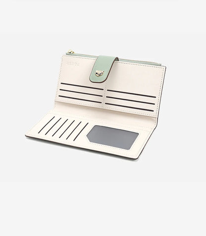 FOXER New Women's Long Wallet Fashion Multi-card Clutch Slot Card Holder Signature Versatile PU Floral Wallet Zipper Coin Purse.