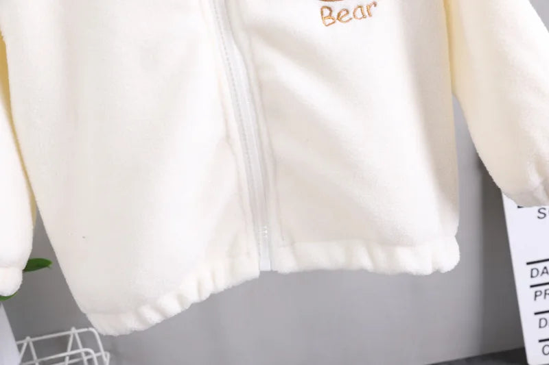 2025new winter girls plush set for boys casual sports two-piece set for baby toddler outdoor clothing sets.