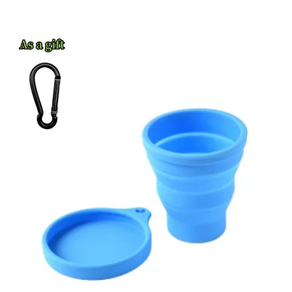 180ml Folding Cup Mini Retractable Cup Silicone Portable Teacup Outdoor Travel Coffee Telescopic Drinking Mug with Lid.