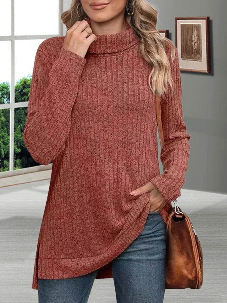 Herbst Warme Dicke Kälte Beständig Frauen Pullover Lose Gestrickte Rollkragen Damen Pullover Gestreiften Weiche Lange Ärmeln Neue Jumper.