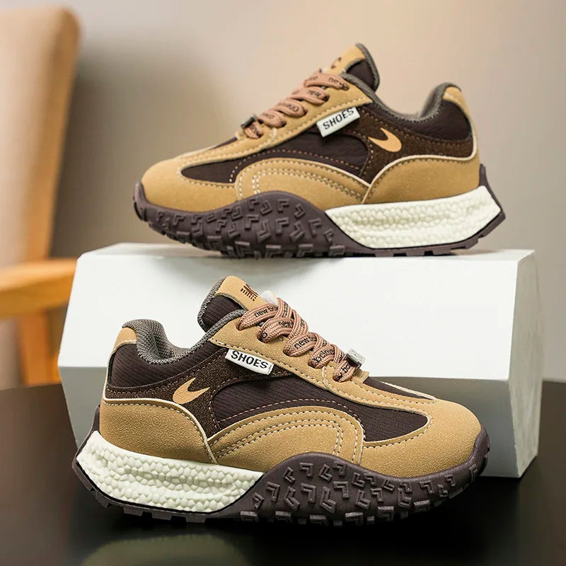 Girls Trendy Athletic Sneakers Durable Suede Comfortable Fit NonSlip Rubber Outsole Kids Causal Shoes Non-slip Boys Sports Shoes.