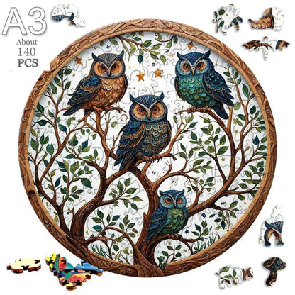 Deer in The Forest Wooden Puzzle Unique Shape Animal Puzzle Adult Relaxation Gift Exquisite Boxed Set with Decorative Artworks