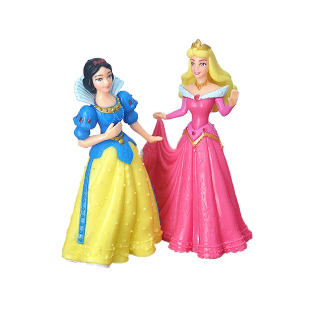 5Pcs/Set Disney Princess Snow White Cinderella Belle Sleeping Beauty Mermaid PVC Action Figure Model Toys Doll Girl Special Gift.