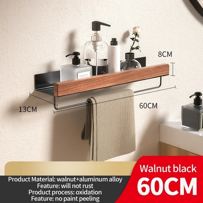 Holz Aluminium Material Eckregal Shampoo Lagerregal Dusche Wandregal Badezimmer Organizer Badezimmerzubehör
