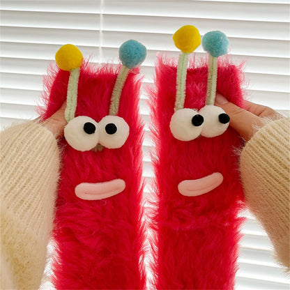 Funny Monster Socks Autumn Winter Coral Fleece Floor Socks Couple Sleep Sock Fuzzy Socks Christmas Stockings.