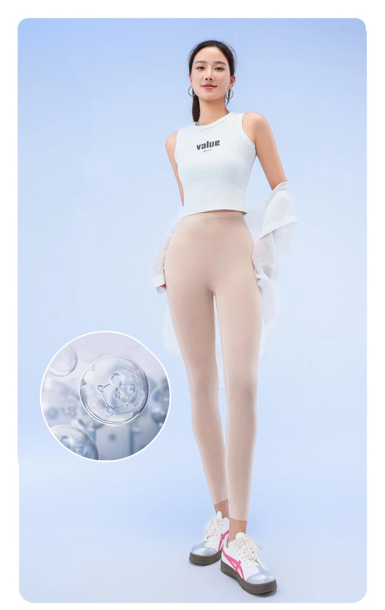 BIVIGAOS Summer Ultra-Thin Skin Sunscreen Leggings Women High Elastic Transparent Facial Mask Underwear Tight Sexy Sport Legging.