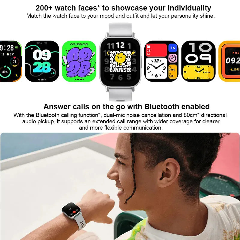 Xiaomi Redmi Watch 5 Active Smart Watch, Bluetooth Call, 2" LCD Display, All Day Heart Rate Blood Oxygen Monitoring Smartwatch.