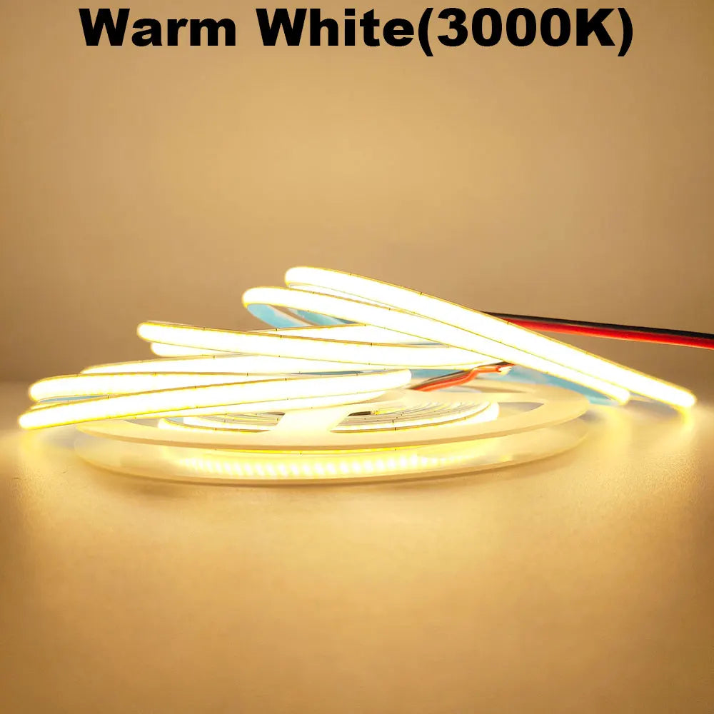 12V 24V COB LED Streifen 5mm/8mm PCB 400/480LEDs/m Flexible Rot/Grün/Blau/Rosa/Eisblau/Gelb Led Streifen Für Wohnkultur LED Lichter.