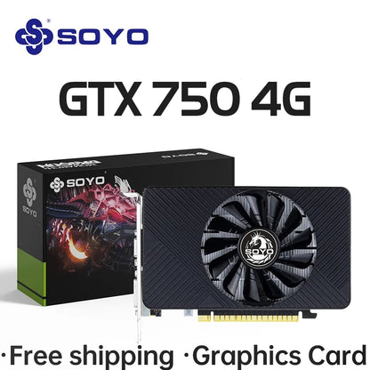 SOYO NVIDIA GPU GTX 750Ti 4G Graphics Card GDDR5 128Bit 28nm PCI-E 3.0 Gaming Video Cards Desktop Computer components NEW.