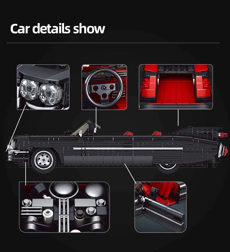 Mould King 10012 Technical Car Model Toys The Eldorado Set Building Block Assembly Creative Brick Kids Christmas Gift.