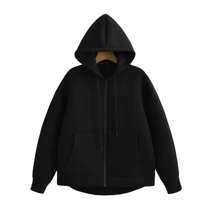 2024 Winter Neue frauen Zipper Hoodie High Street Unisex stil Doppel Taschen Oversize Lose Sweatshirts Oberbekleidung Top CYXX 073.