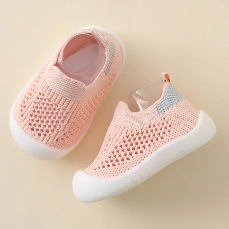 Spring Popular New Baby Shoes Mesh Knit Breathable Kid Girls Boys 0-3T Summer Slip-On Casual Sneakers Toddler Non-Skid Prewalker