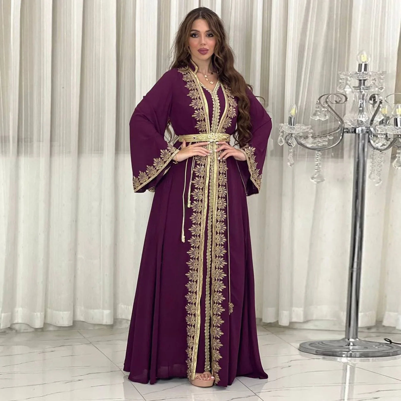 Eid Muslim Women Party Dresses Jalabiya 2 Piece Set Embroidery Arab Long Robe Ramadan Morocco Dubai Abayas Islam Vestidos Kaftan.