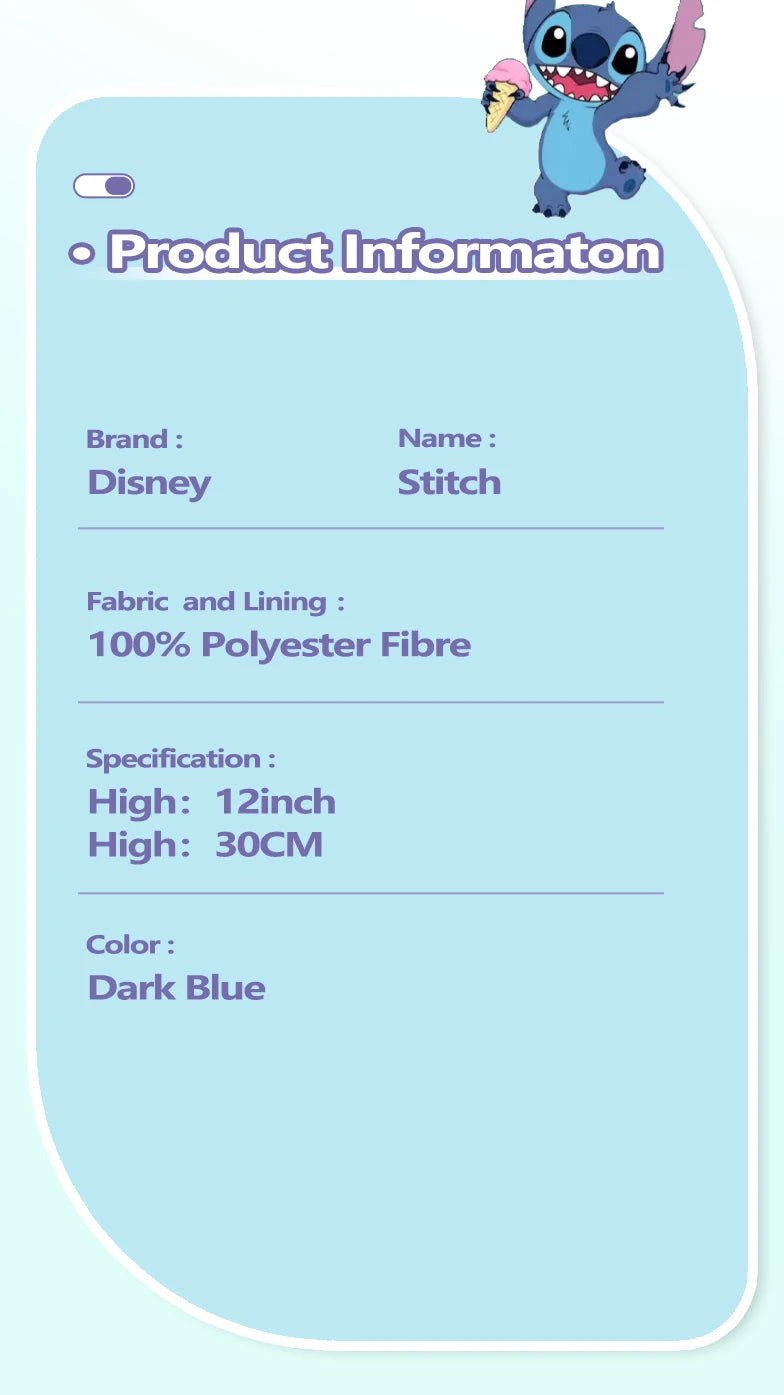 Genuine Disney Kawaii Stitch Stuffed Toys Cartoon&Cute Lilo&Stitch Plush Dolls Throw Pillow BirthdayGift For Kids Boy Girlfriend.