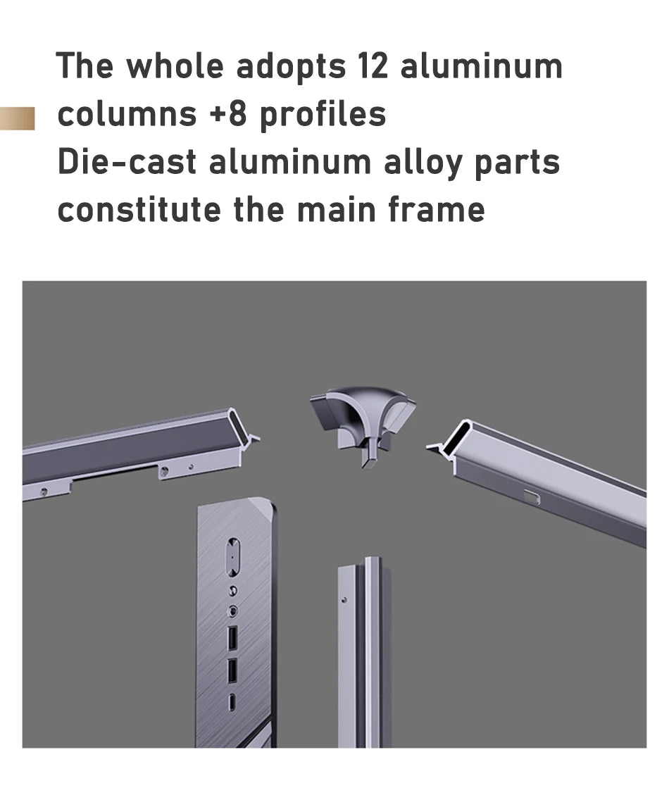 JONSBO BO400 ATX Desktop Case Aluminum Side View Sea View Room Chassis Supports 360 Water-cooled 10 Fan Positions.