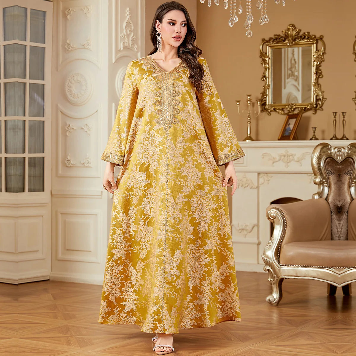 New Women Muslim Embroidery Maxi Dress Abaya Dubai Kaftan Eid Djellaba Kebaya Caftan Marocain Femme Robe Islam Jalabiya Vestidos.