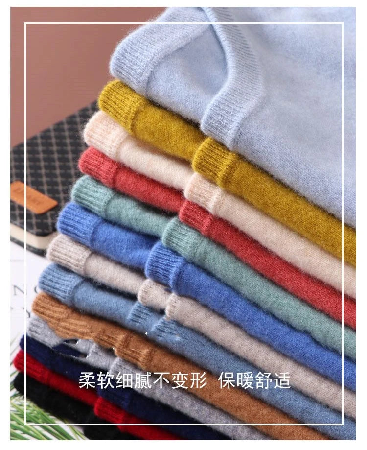 Autumn Winter Men Cashmere Sweater O-neck Soft Warm Pullovers Male Loose Knitted Shirt Korean men's winter blouse.