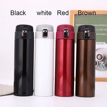 Students Go To School Thermos Cup Creative Bullet Cover Direct Drinking Water Cup Simple Solid Color Durable and Practical.