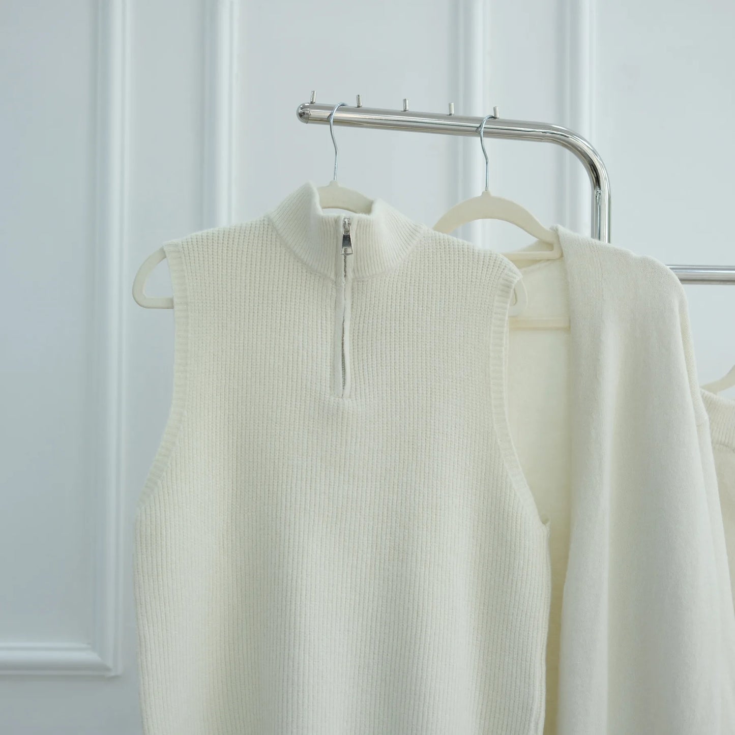 Winter Thicken 3 Piece Muslim Sets for Women Knit Tops Pants Islamic Outfit Sweater Dress Dubai Abaya Kaftan Musulmane Ensembles.