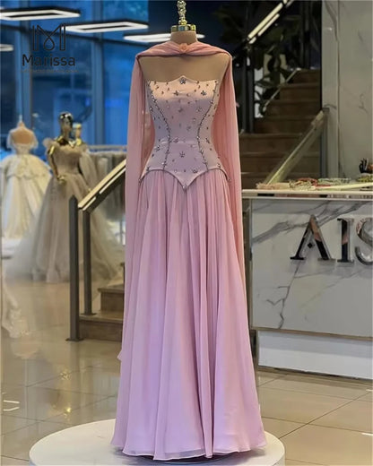 Marissa Ballkleider Maßgeschneidertes Partykleid für Hochzeit Kristallsatin Abendkleider D/Party A-Linie Tüllbänder mit Schultern