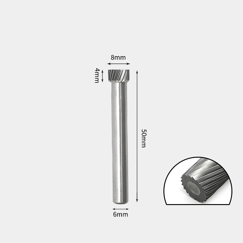 Hartmetallfräser, Wolframstahl-Schleifkopf, zylindrisch 6 mm, AE AX AX Metallfräser
