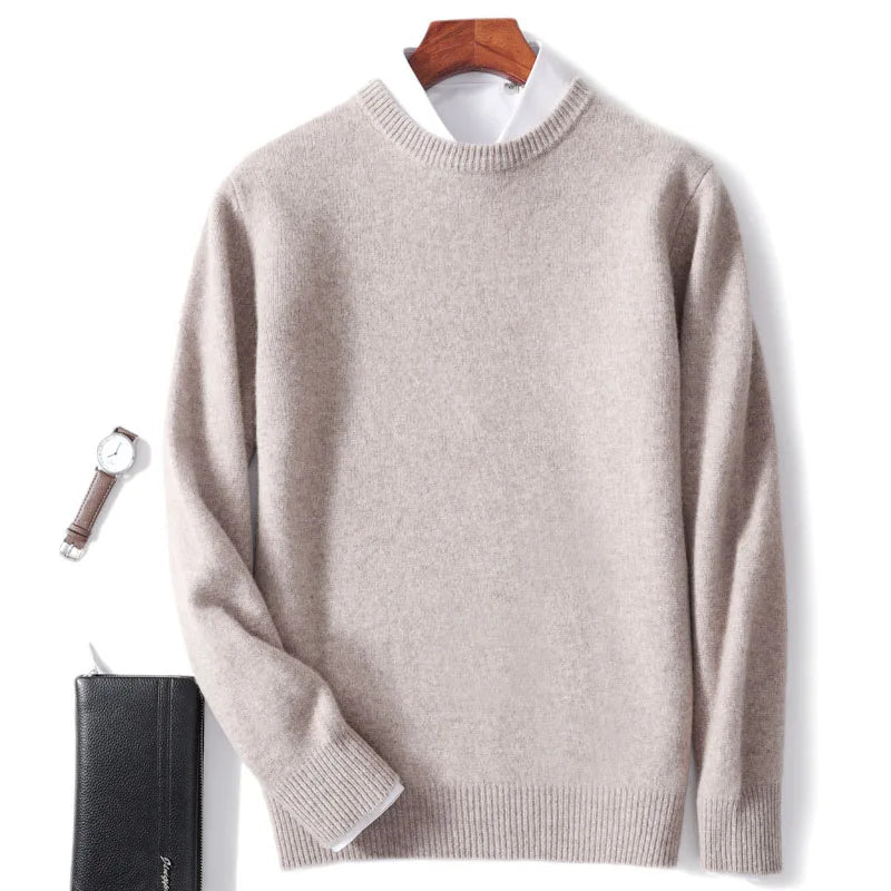 Men Cashmere Sweater O-neck Soft Warm Pullovers Male Loose Knitted Shirt Autumn Winter Korean Casual Jumper Pull Homme 17colors