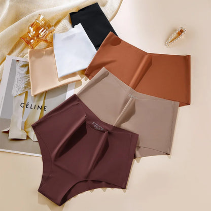 3PCS SET High Waist Panties Ice Silk Seamless Panty for Women Plus Size Sexy Comfortable Breathable Underwear S-3XL.