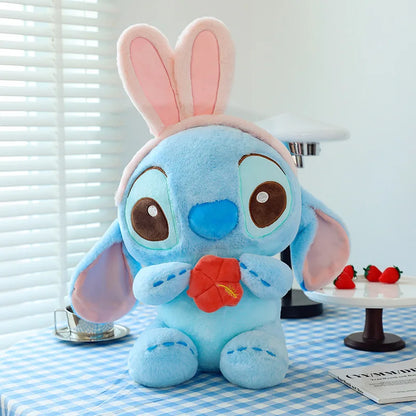 20-40cm Anime Cartoon Pink Angel Series Lilo & Stitch Doll Cute Hug Duck Stitch Plush Toy Soft Stuffed Kawaii Kid Birthday Gift.