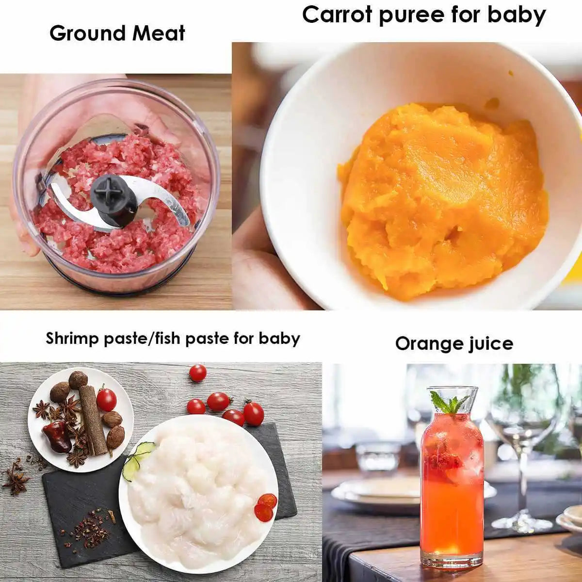 4 in 1 Electric Blender, 304 Stainless Steel Material, Suitable for Kitchen Food, Baby Food..